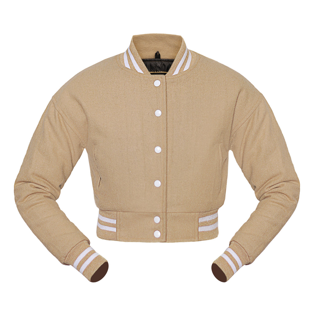 Skin crop varsity jacket