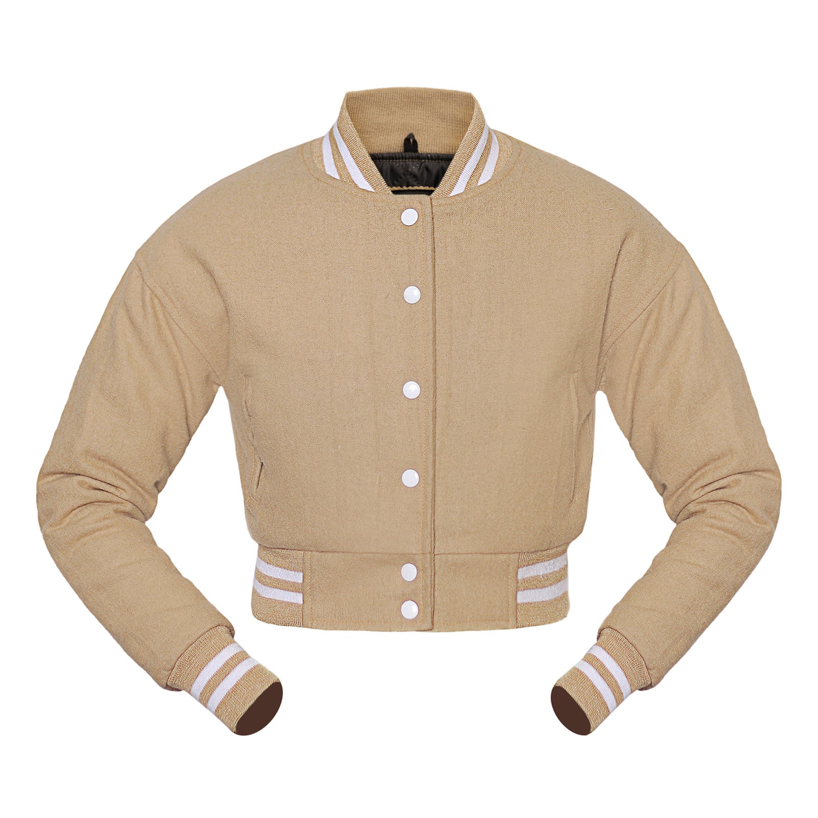 Skin crop varsity jacket