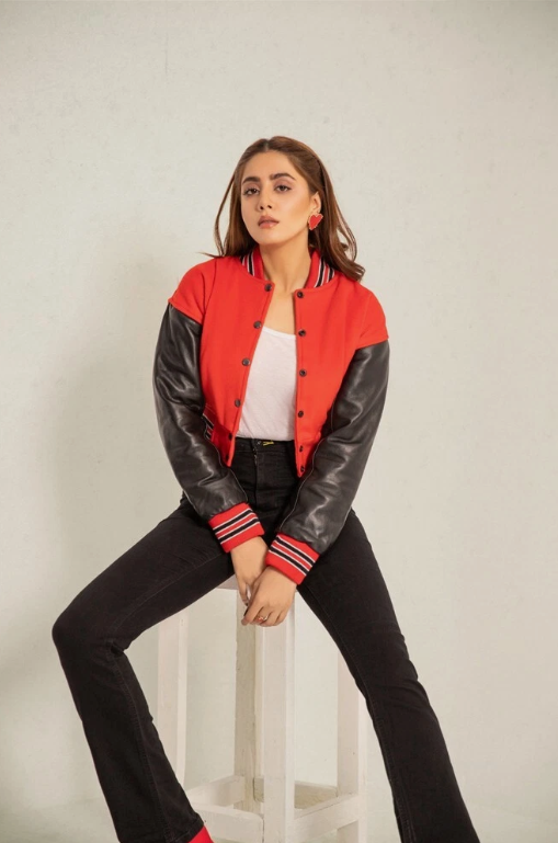 Cropped Jacket Varsity Letterman Crop Jackets for Women Sublimated Jacket