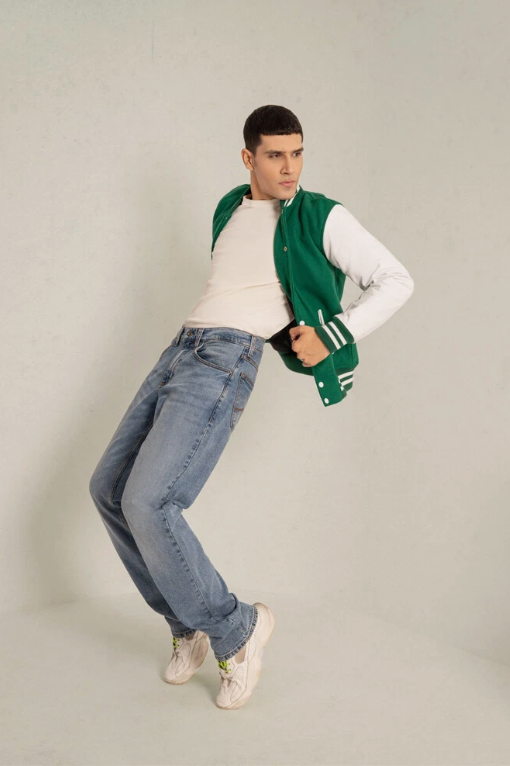 Unisex Varsity Jacket Baseball Letterman Jackets Wool Body Real Leather Sleeves