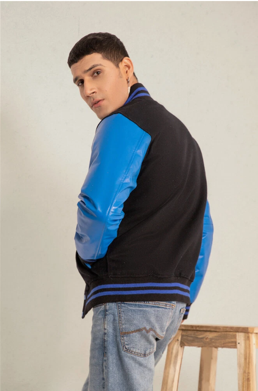 Unisex Varsity Jacket Baseball Letterman Jackets Wool Body Real Leather Sleeves