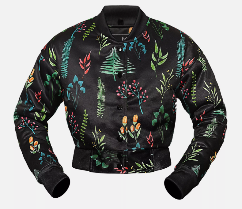 Cropped Jacket Varsity Letterman Crop Jackets for Women Wool Body Leather Sleeve